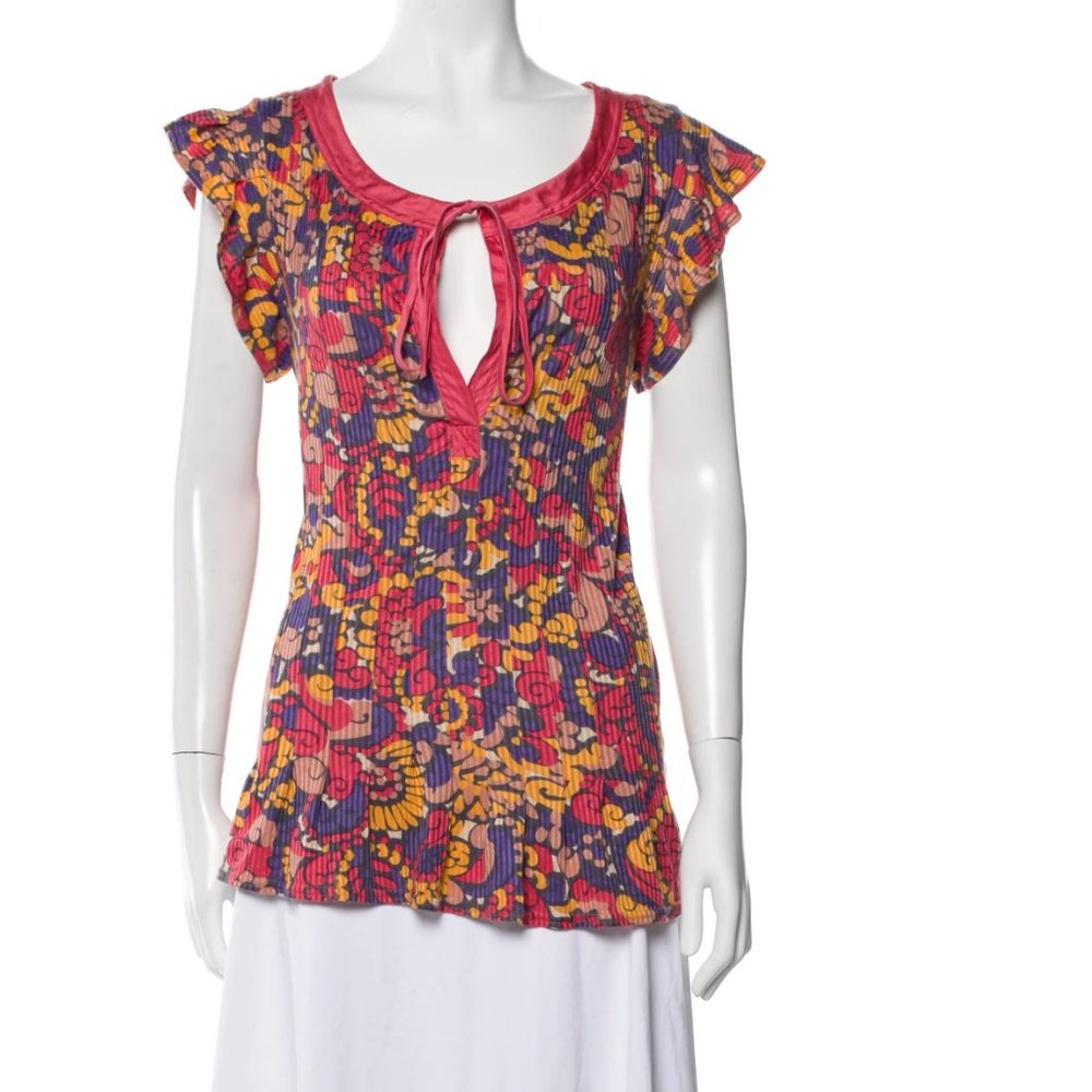 MARC BY MARC JACOBS - SMALL - Floral Print Scoop Neck Blouse - Barely worn